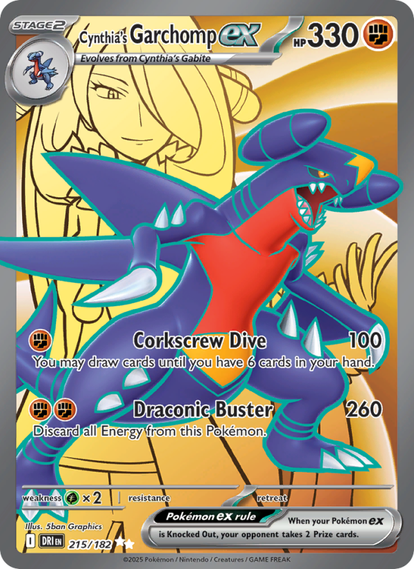 Cynthia's Garchomp ex 215/182 — Destined Rivals (English Pokémon TCG card)