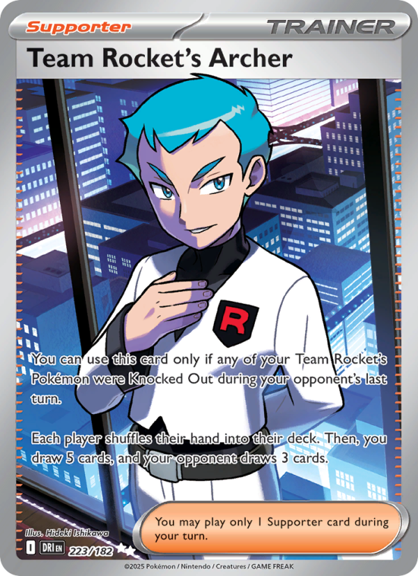 Team Rocket's Archer 223/182 — Destined Rivals (English Pokémon TCG card)