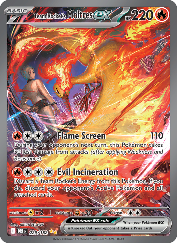 Team Rocket's Moltres ex 229/182 — Destined Rivals (English Pokémon TCG card)