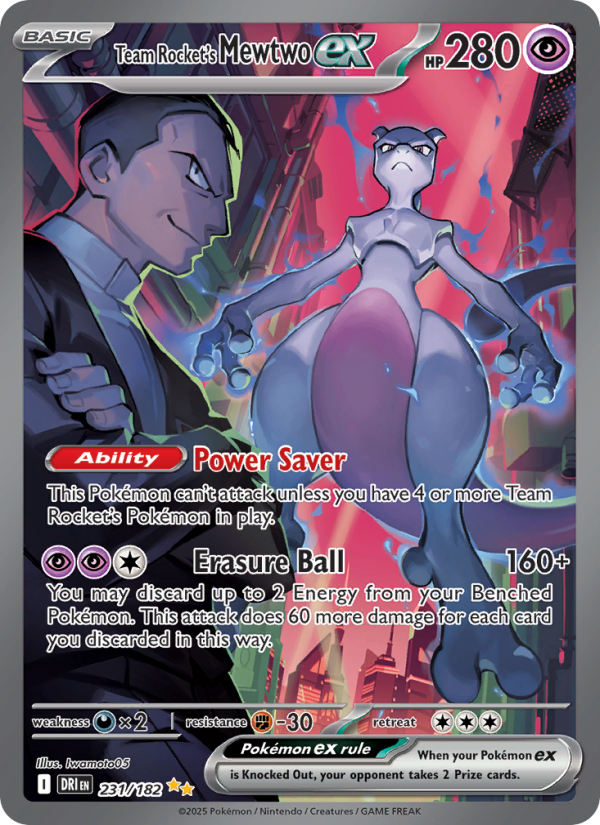 Team Rocket's Mewtwo ex 231/182 — Destined Rivals (English Pokémon TCG card)