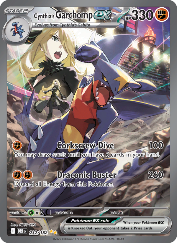 Cynthia's Garchomp ex 232/182 — Destined Rivals (English Pokémon TCG card)