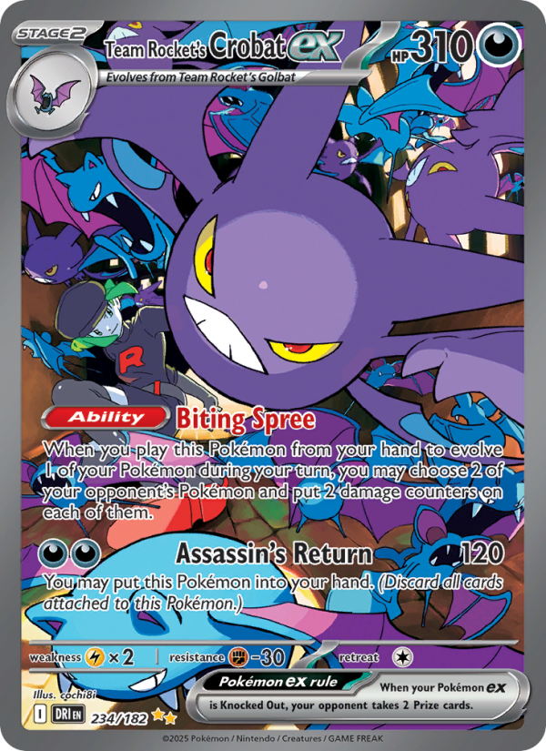 Team Rocket's Crobat ex 234/182 — Destined Rivals (English Pokémon TCG card)