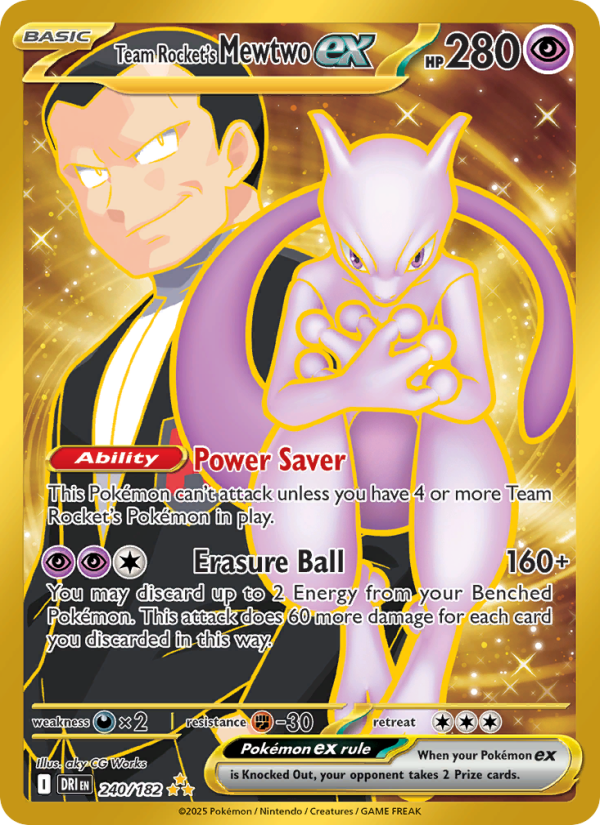 Team Rocket's Mewtwo ex 240/182 — Destined Rivals (English Pokémon TCG card)