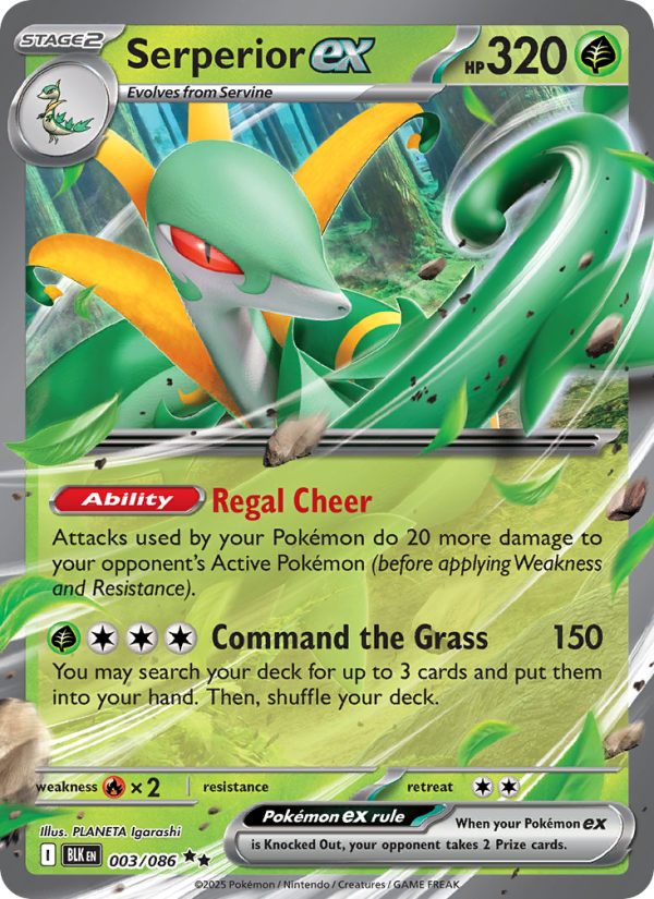 Serperior ex 003/86 — Black Bolt (English Pokémon TCG card)