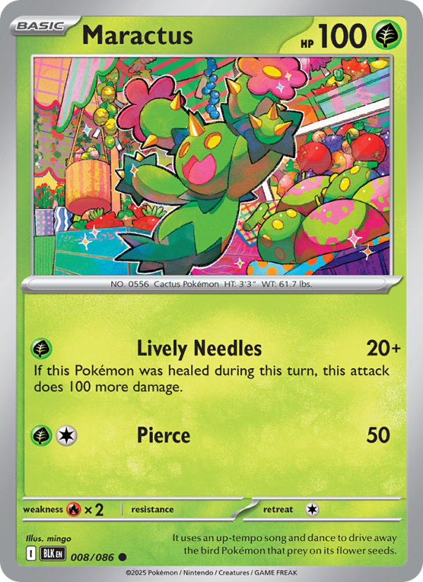Maractus 008/86 — Black Bolt (English Pokémon TCG card)