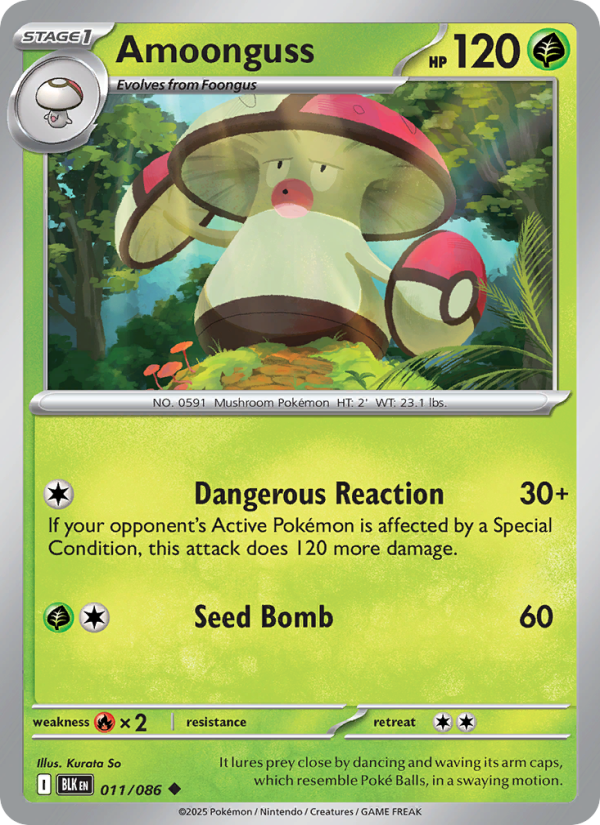 Amoonguss 011/86 — Black Bolt (English Pokémon TCG card)