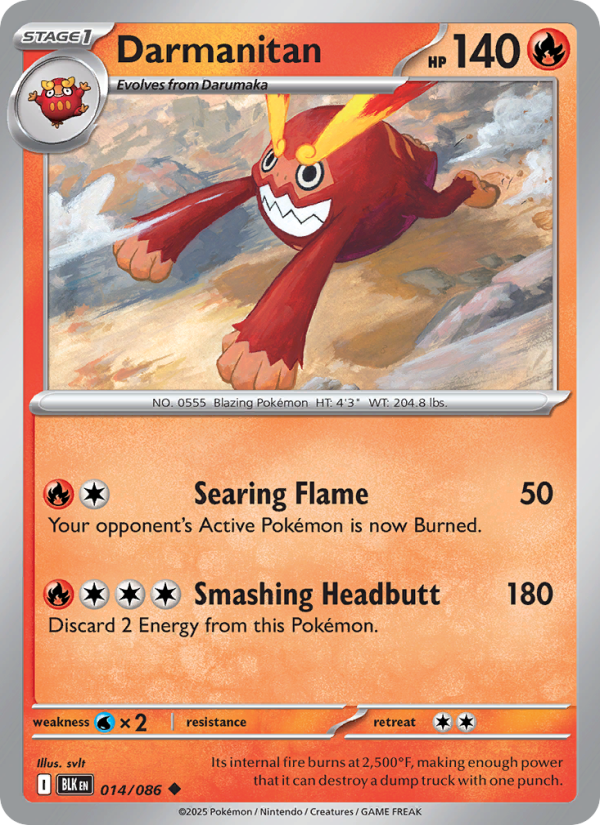 Darmanitan 014/86 — Black Bolt (English Pokémon TCG card)
