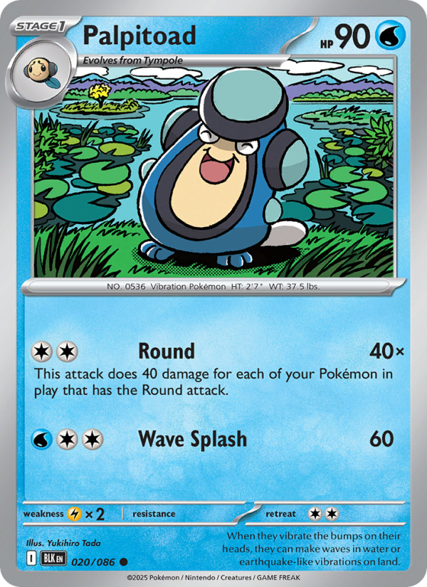 Palpitoad 020/86 — Black Bolt (English Pokémon TCG card)