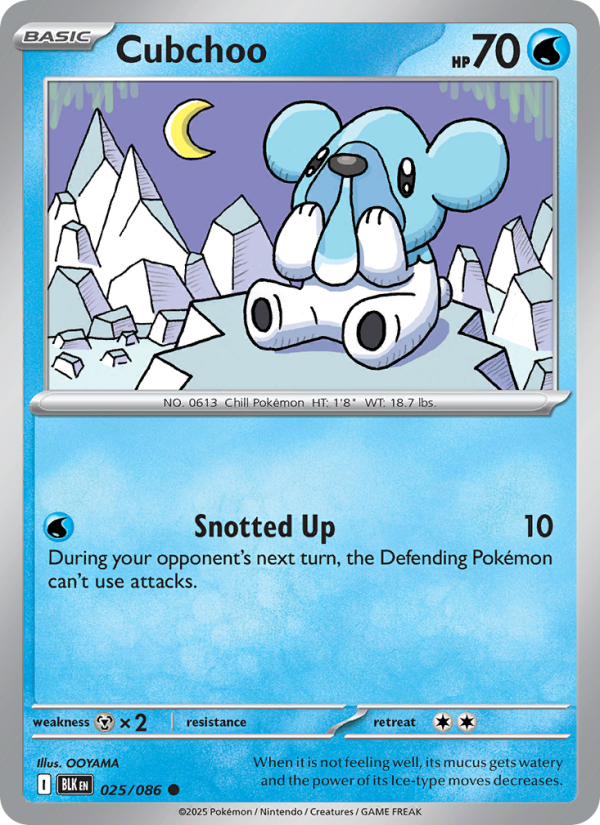 Cubchoo 025/86 — Black Bolt (English Pokémon TCG card)