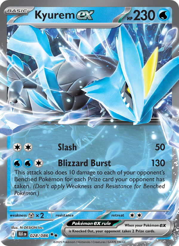 Kyurem ex 028/86 — Black Bolt (English Pokémon TCG card)