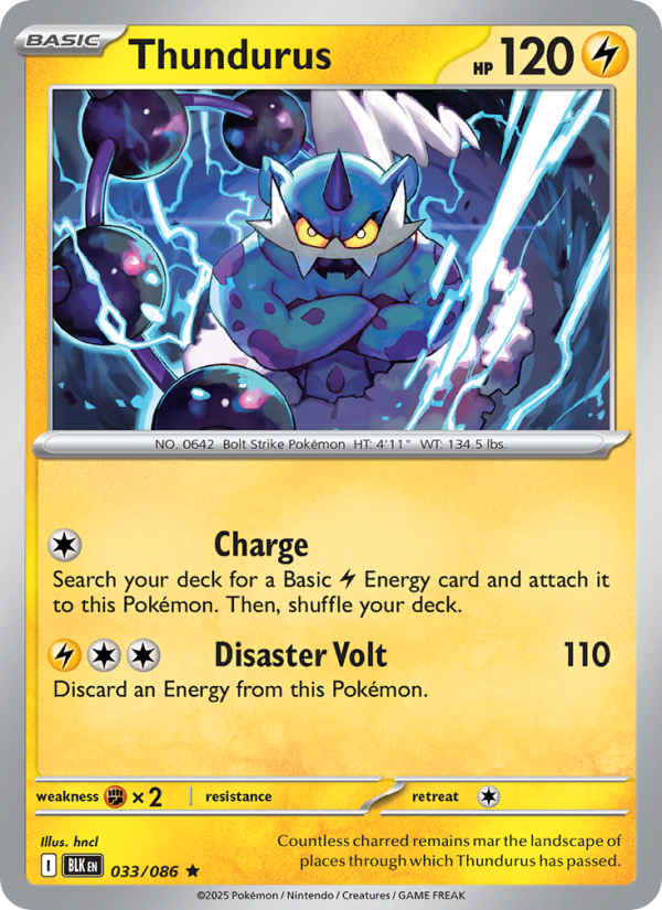 Thundurus 033/86 — Black Bolt (English Pokémon TCG card)