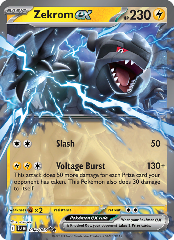 Zekrom ex 034/86 — Black Bolt (English Pokémon TCG card)