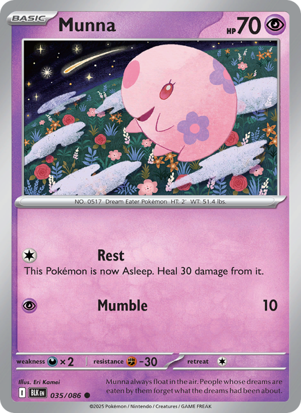 Munna 035/86 — Black Bolt (English Pokémon TCG card)