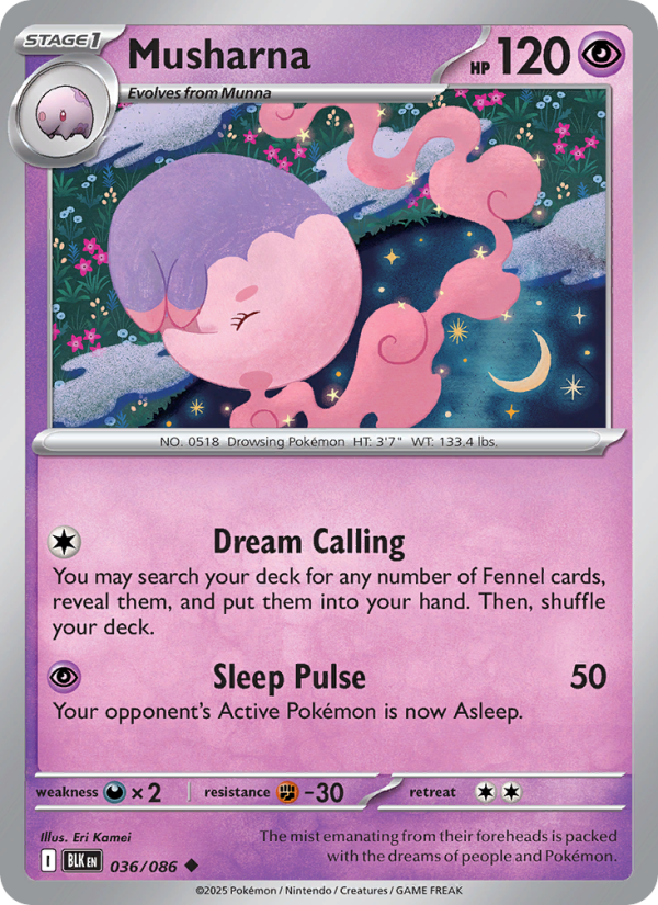 Musharna 036/86 — Black Bolt (English Pokémon TCG card)