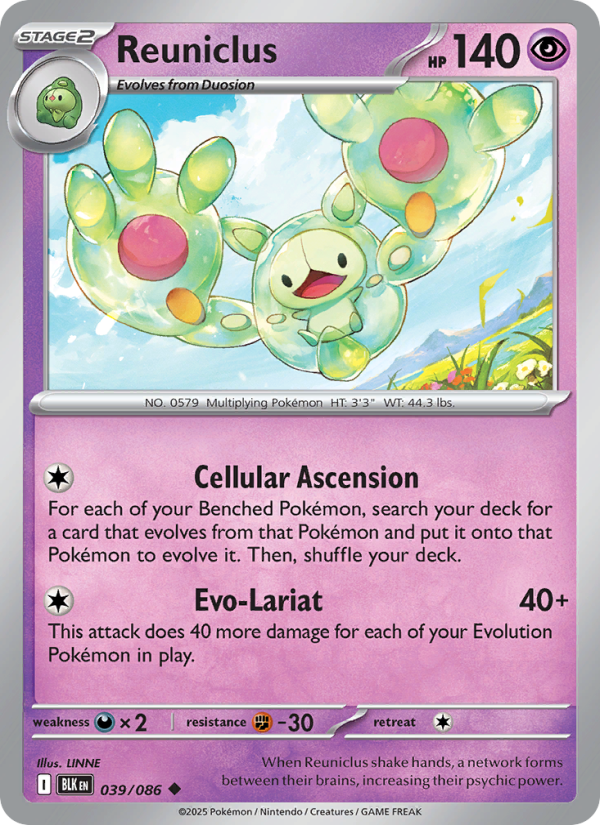 Reuniclus 039/86 — Black Bolt (English Pokémon TCG card)