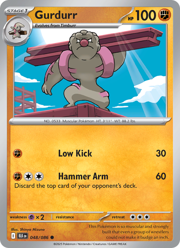 Gurdurr 048/86 — Black Bolt (English Pokémon TCG card)
