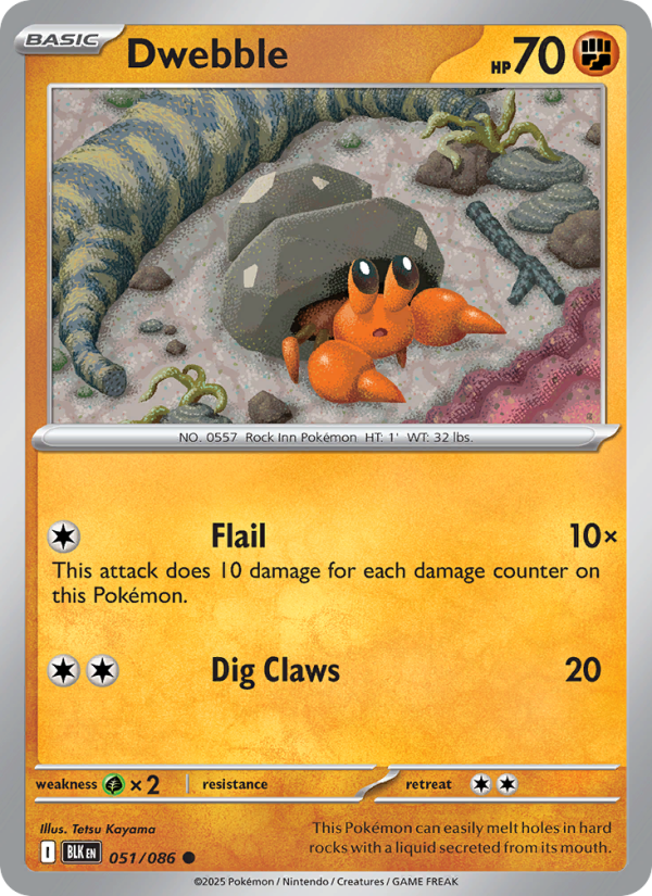 Dwebble 051/86 — Black Bolt (English Pokémon TCG card)