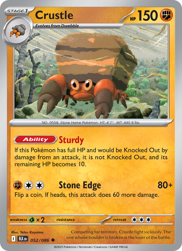 Crustle 052/86 — Black Bolt (English Pokémon TCG card)
