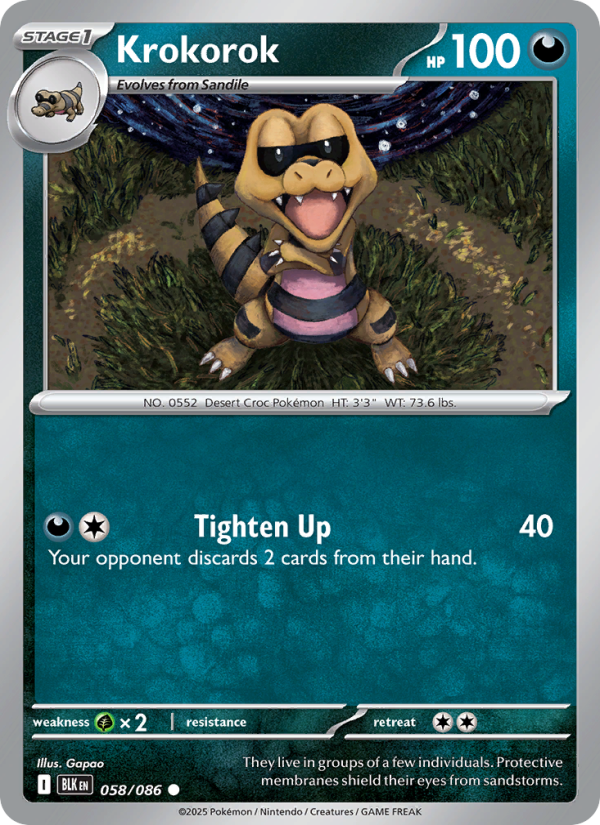 Krokorok 058/86 — Black Bolt (English Pokémon TCG card)