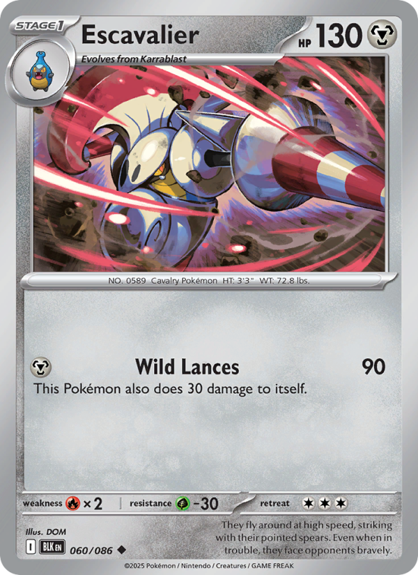 Escavalier 060/86 — Black Bolt (English Pokémon TCG card)