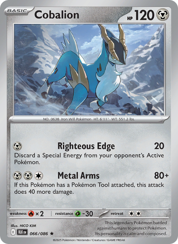Cobalion 066/86 — Black Bolt (English Pokémon TCG card)