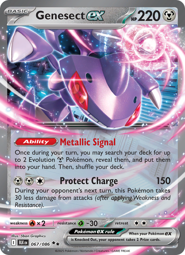 Genesect ex 067/86 — Black Bolt (English Pokémon TCG card)