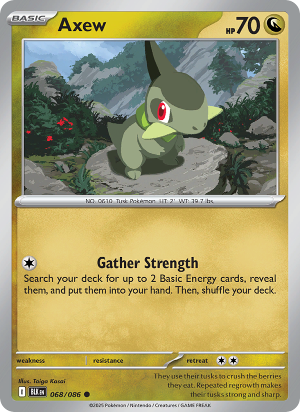 Axew 068/86 — Black Bolt (English Pokémon TCG card)