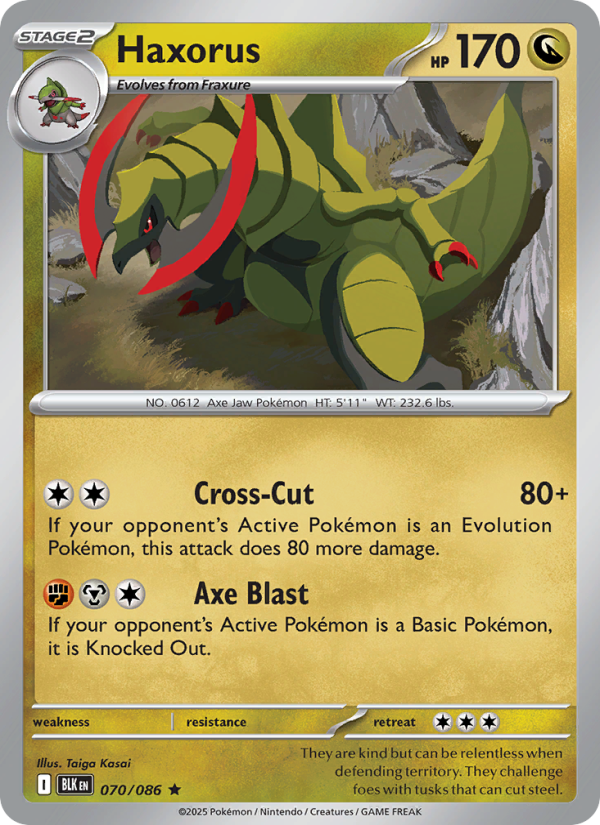 Haxorus 070/86 — Black Bolt (English Pokémon TCG card)