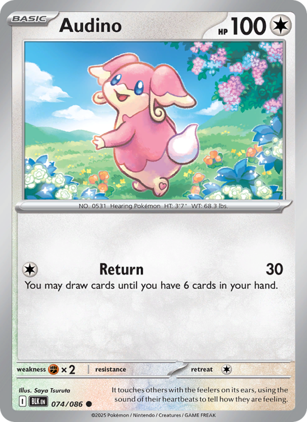 Audino 074/86 — Black Bolt (English Pokémon TCG card)
