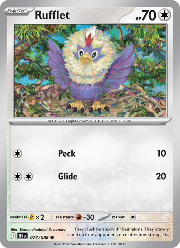 Rufflet 077/86 — Black Bolt (English Pokémon TCG card)