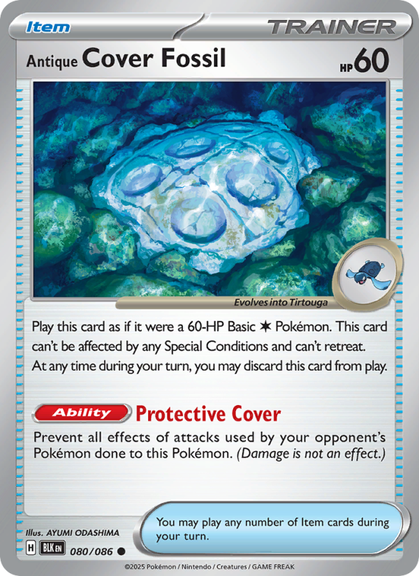 Antique Cover Fossil 080/86 — Black Bolt (English Pokémon TCG card)