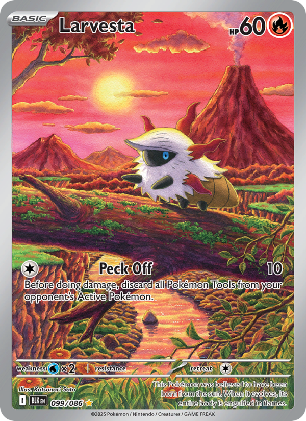 Larvesta 099/86 — Black Bolt (English Pokémon TCG card)