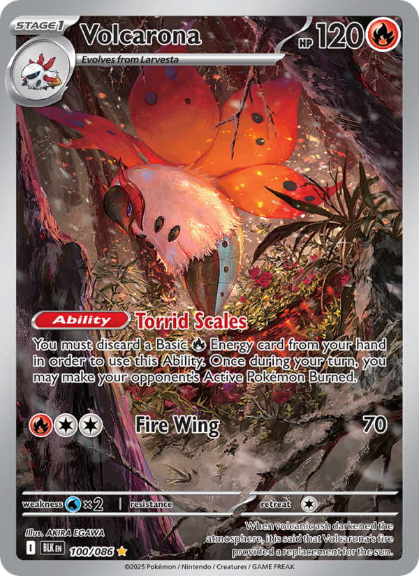 Volcarona 100/86 — Black Bolt (English Pokémon TCG card)