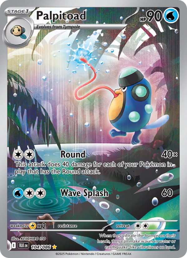 Palpitoad 104/86 — Black Bolt (English Pokémon TCG card)