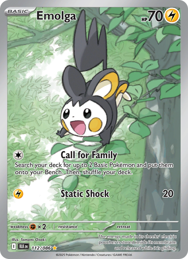 Emolga 112/86 — Black Bolt (English Pokémon TCG card)