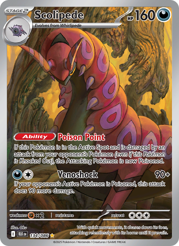 Scolipede 134/86 — Black Bolt (English Pokémon TCG card)