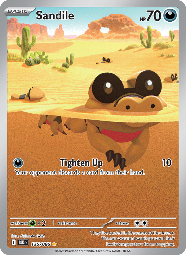 Sandile 135/86 — Black Bolt (English Pokémon TCG card)