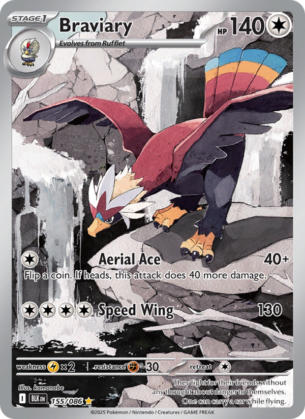 Braviary 155/86 — Black Bolt (English Pokémon TCG card)