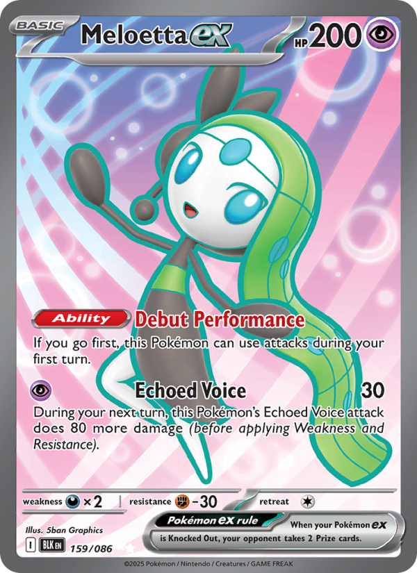 Meloetta ex 159/86 — Black Bolt (English Pokémon TCG card)
