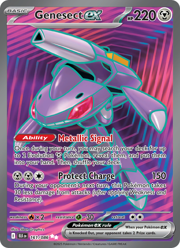 Genesect ex 161/86 — Black Bolt (English Pokémon TCG card)
